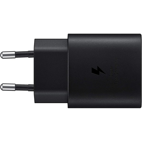 Sort 18W ultrarask ladet USB Type-C-lader kompatibel med Samsung-enheter (1 pakke)