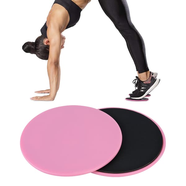Treningsglideskiver - Full Body Workout (2 stk, rosa)