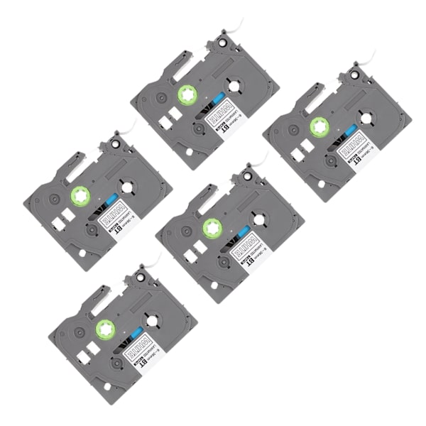 5 stk Label Maker Tape 9mm Lamineret Vandtæt Farveægte Multi Purpose Labeler Tape til PT D210 PT D200 PT H110 PT D400 Hvid På Blå Bze 525