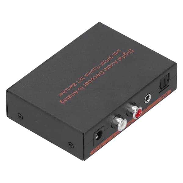 3x1 optisk fiber digital lyddekoder optisk til for SPDIF/AV/RCA-omformer 100-240VAU-plugg