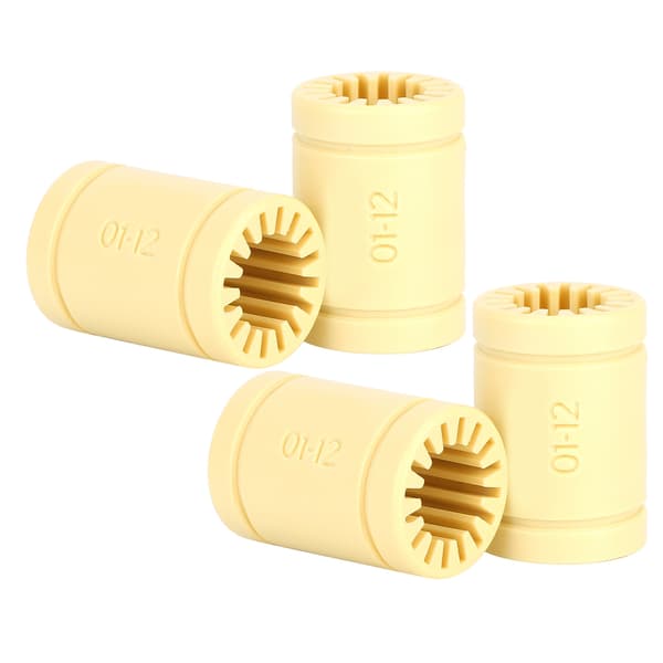 4 stk. lejeaksler i gul plast LM12UU solide polymer lineære lejer til 3D-printer RepRap Mendel RJMP‑01‑12