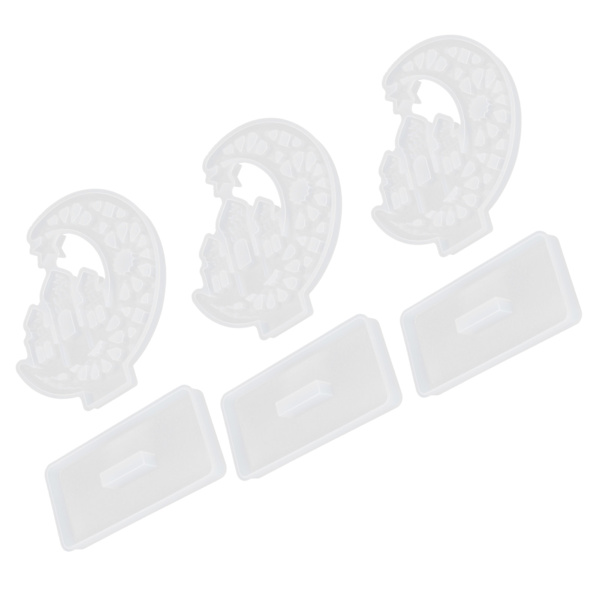 3 sæt epoxyforme harpiksstøbeforme DIY håndlavede silikone Crystal Castle Borddekoration