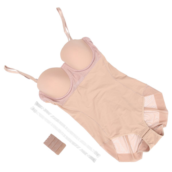Taljetræner Dame Shapewear med BH Slankende Mavekontrol Bodysuit til hele kroppen (Kaffe)M(38B)