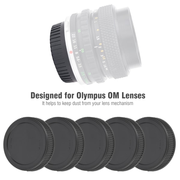 Bärbar svart bakre cover i plast för Olympus OM-linser (5 st )