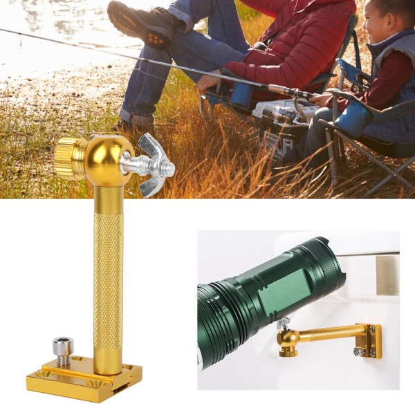 Aluminiumlegering Lättviktsbärbar universal Fiskestol Nattljusfäste Tillbehör Tackle Tillbehör Guld