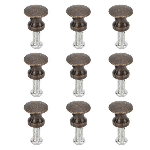 20 set enkelhål litet handtag 12x11MM zinklegering enkelhål smyckeskrin låda runt huvud litet handtag grön brons
