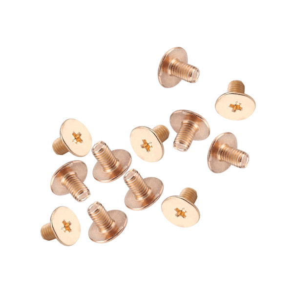 10 stk messing nitte studs skrue tilbage runde hoved ring Leathercraft tilbehør