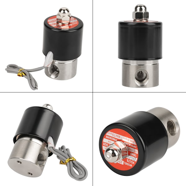 DC 12V G1/4\" Rustfritt Stål 304 Normalt Lukket Elektrisk Magnetventil