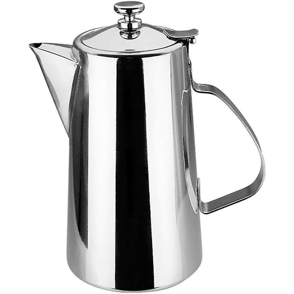 Vandkande i rustfrit stål med låg til Cafe Lait drikke - Kort tud, 2L