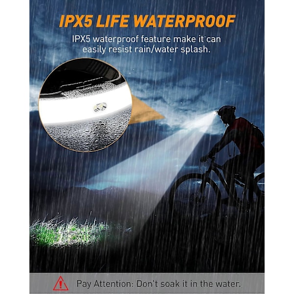 Ladattava otsalamppu, 2000mAh IPX5-merkkivalolla varustettu LED-otsalamppu kalastukseen, retkeilyyn, lukemiseen, vaellukseen