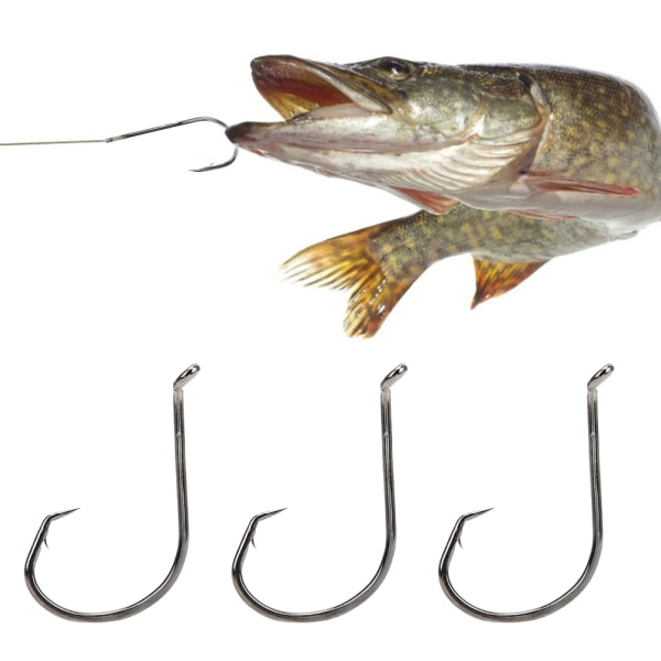 100 st 8/0# Skarpa fiskkrokar med högt kolstål med fiskeredskap