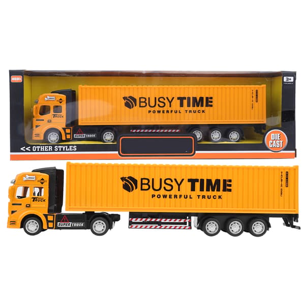 1: 48 Legeret Container Lastbil Model Legetøj Høj Simulation Børn Billegetøj Køretøj Gul Container Lastbil Model