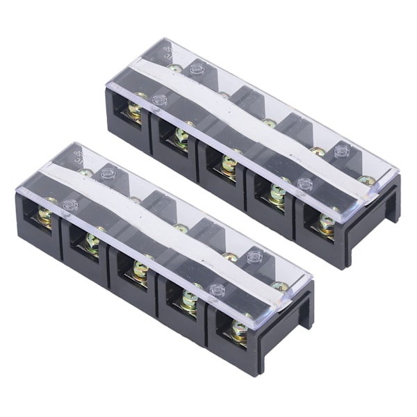 Kopplingslist Dubbla rader Högströmsskruvplint med cover 600V 60A 2st 5 positioner (605)