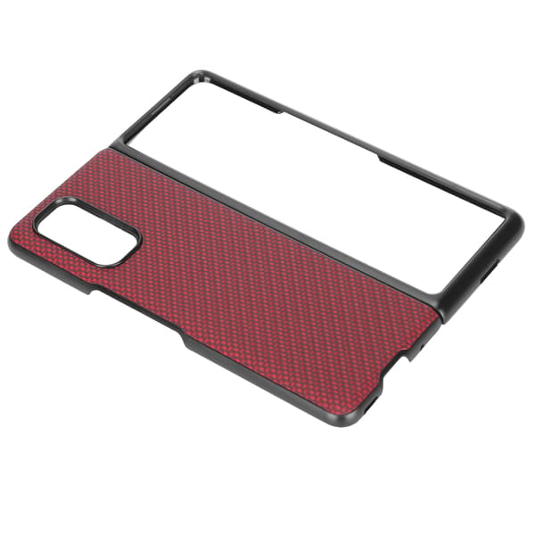 Kolfibertexturerat telefonfodral för Xiaomi MIX FOLD ABS Smartphone Skyddsfodral Röd