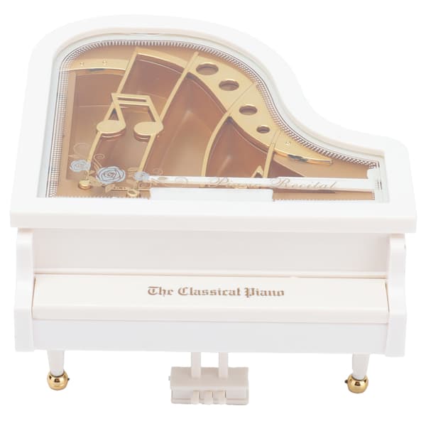 Speldosa Mini Retro Klassisk Piano Roterande Triangulär Speldosa för Hem Bordsdekoration Prydnad Gåva