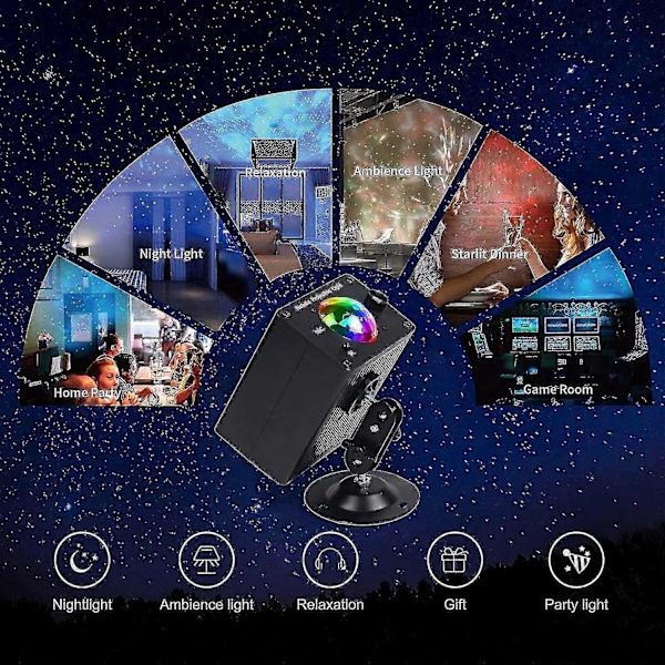 Stjerneprojektorlys, acsergery Led Galaxy Stjernelysprojektor med