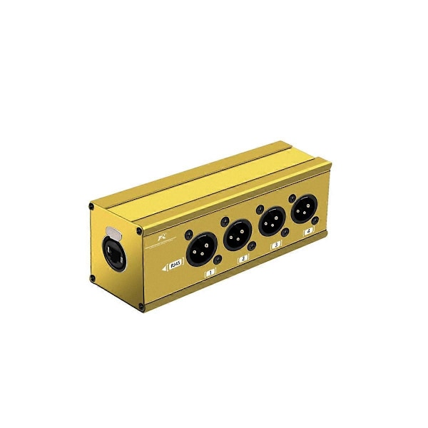 4-kanals 3-benet XLR til Ethercon RJ45 Cat5 Ethernet-forlænger, gul