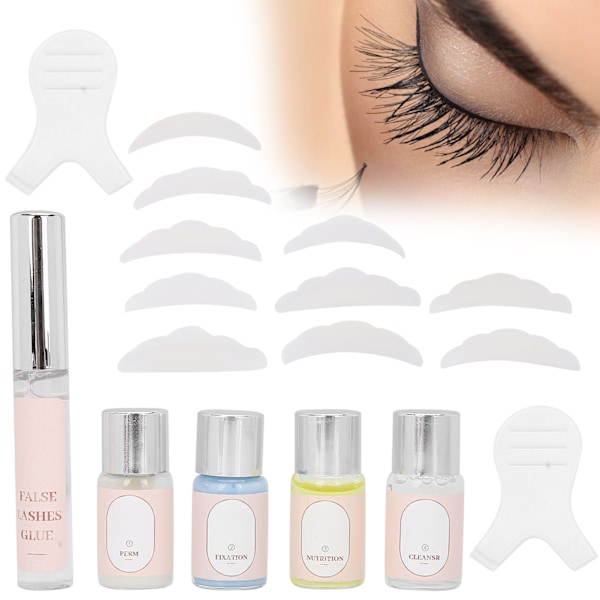 Perming Curling Eyelash Kit Y Brush Silikone Patch Eyelash Curling Perming Sæt til Salon 25ml