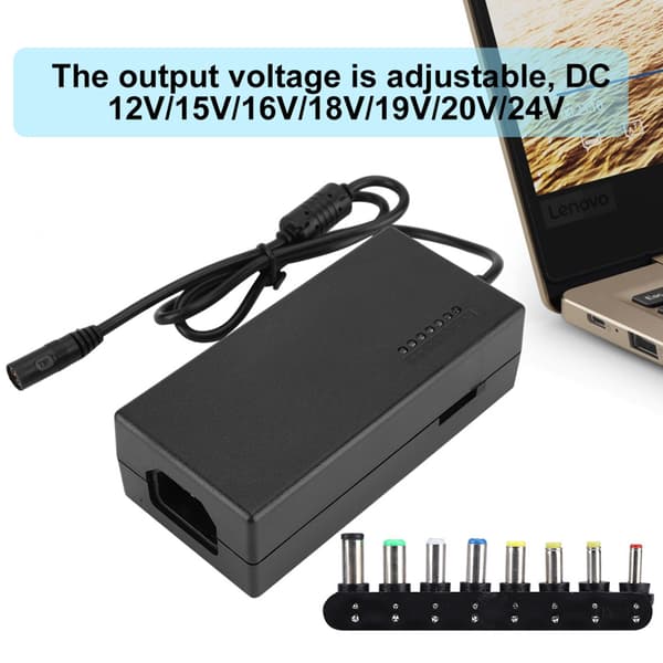 12-24V Justerbar Spenning 96W 7-trinns Strømbryteradapter 100-240V EU
