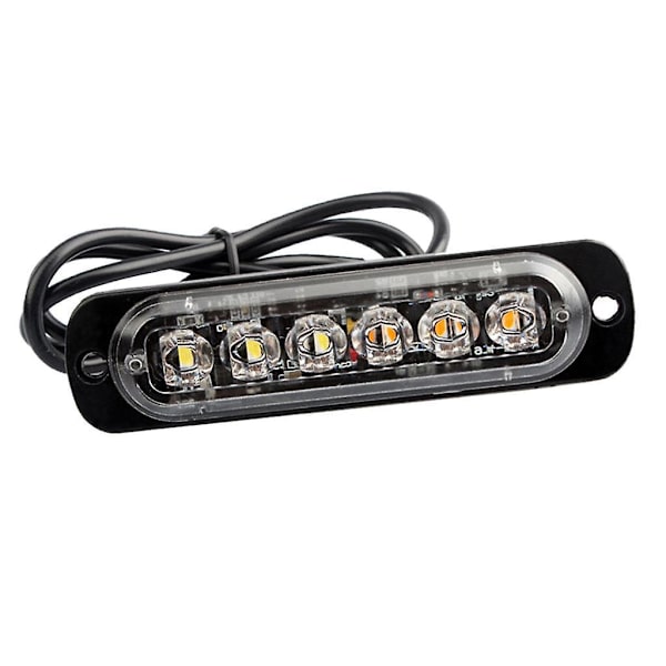 Bil Van Nødblink 6 LED Stroboskop Blinkende Lys Gul