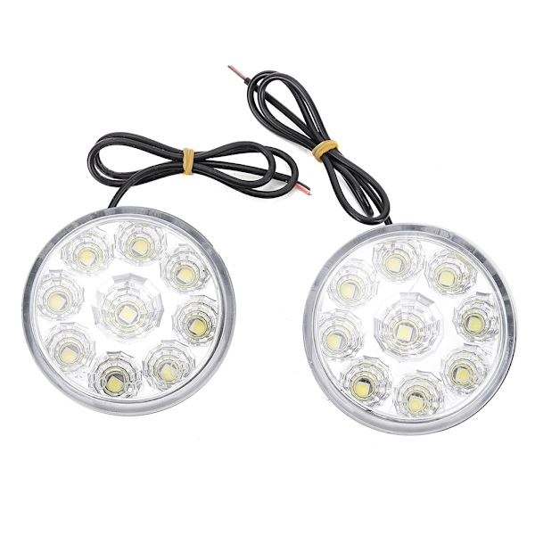 5050 9LED Pyöreä Sumuvalo Päiväajovalo DRL Universaali Autoon