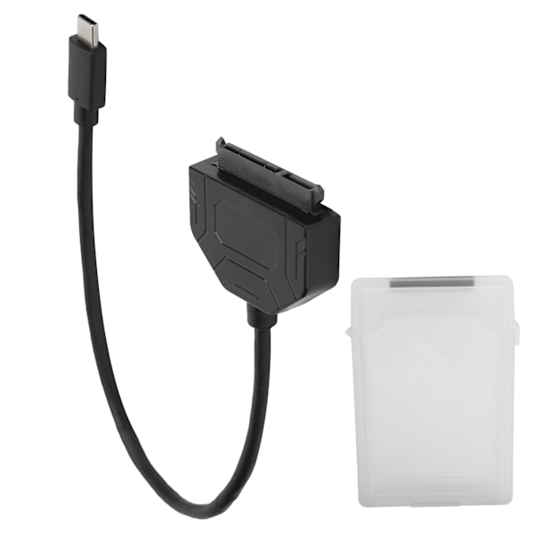 TypeC SATA-adapter 2,5 tommers USB 3.0 10G SSD HDD harddisk-kabel beskyttelsesboks (hvit)