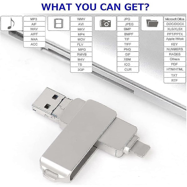 USB Flash Drive, USB 3.0 Memory Stick 360 Graders Roterbart Design Photo Stick
