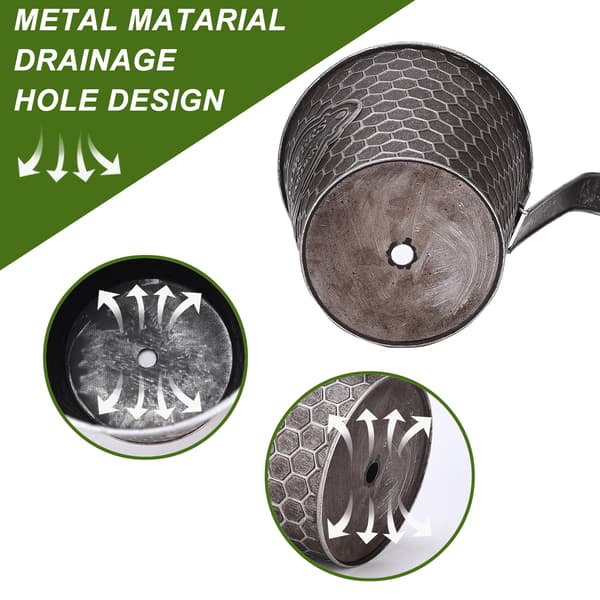 Vertikal Ribbad Metall Väggplanterare - Svartsvart