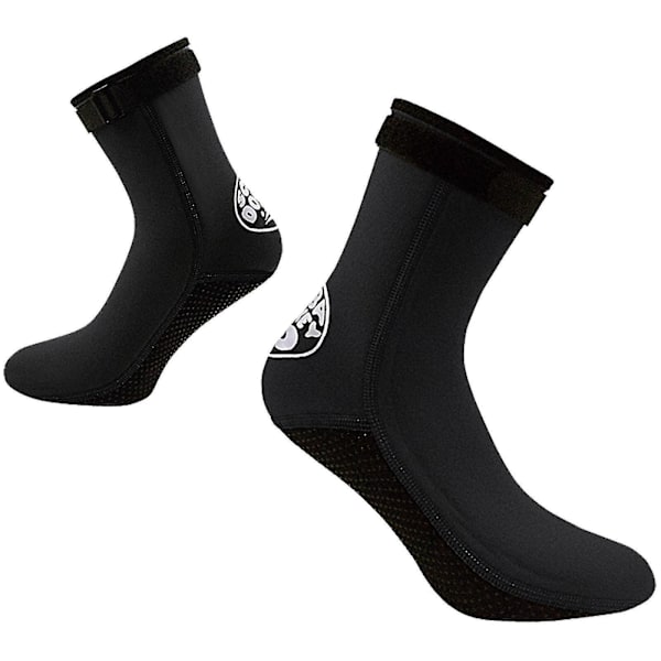 Neopren vannsokker 3mm - Varme snorkling, dykking, surfeboots for menn og kvinner L svart