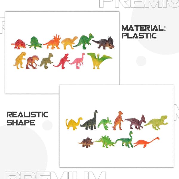 Minidinosaurleker Dinosaurfigur for dekorasjon 1 sett assorterte farger