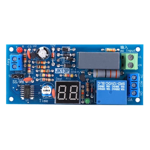 220V AC forsinkelsestidsrelémodul 1-99 sekunder/1-99 minutter tidsområde