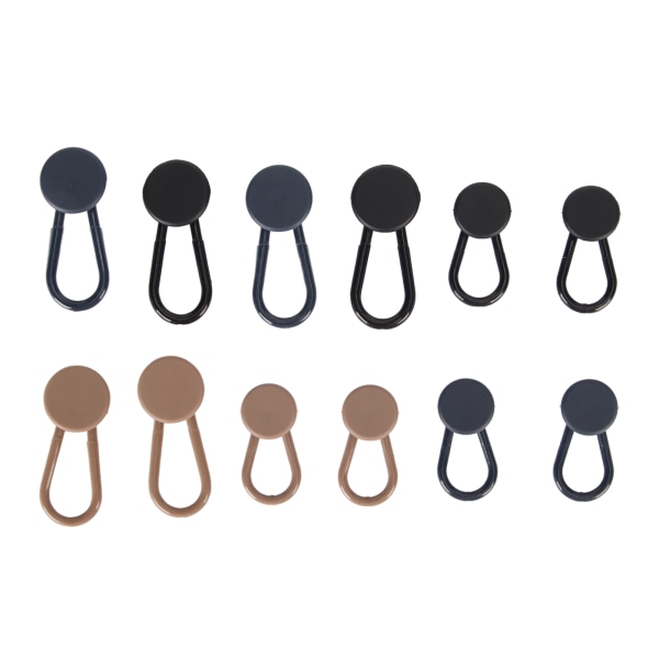 12st Button Extenders Byxor Midjeknappsförlängare Kvinnor Män Byxor Midjeförlängare 2 storlekar 10LB Midjeband Expander
