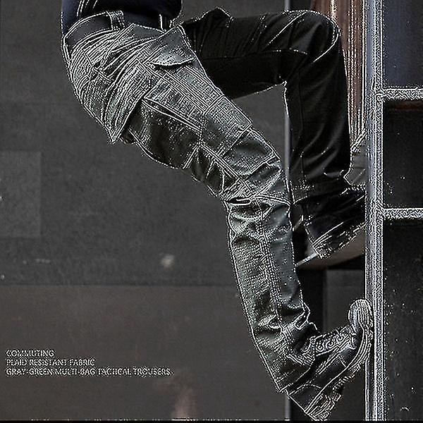 Taktiska Cargo-byxor för män | Utomhussporter Trekkingbyxor | Flerficks Army Overalls | Khaki, Storlek L