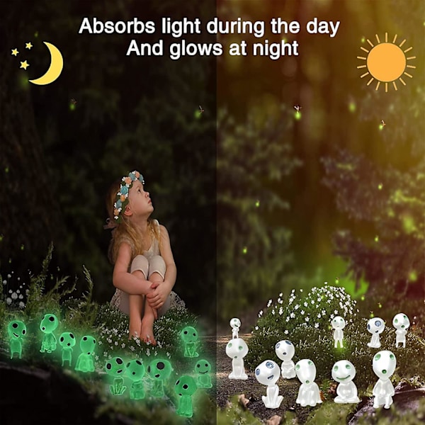 10 Stykker Prinsessefigur Gir 15 Dekorative Steiner Lysende Tree Elves Trefigurer Mini Dekorasjon （3-3.8cm）