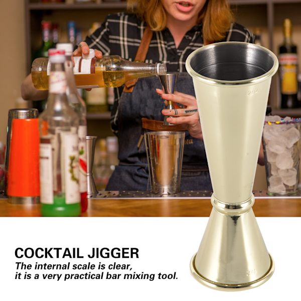304 rustfritt stål bar vin cocktail shaker dobbel jigger bartending måleverktøy tilbehør gull