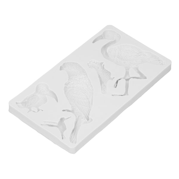 Grå fågelformad silikonform, mjuk och elastisk, enkel att ta ur formen, silikonbakform för DIY-kakor, bröd, mousser och choklad