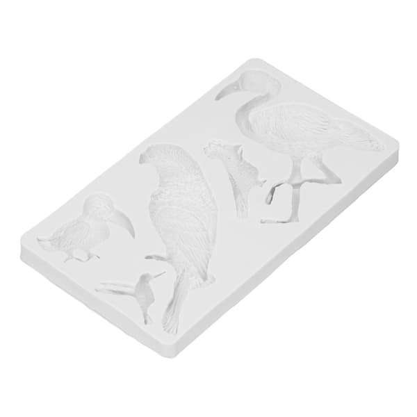 Silikonform Grå Fugleform Myk Elastisk Enkel Demoulding Silikon Bakeform for DIY Kaker Brød Mousser Sjokolade