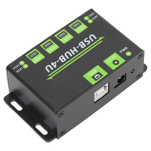 Industriell expansionshubbadapter 4-portars USB2.0 Multipel skyddskretsar Multigränssnittshubb 100V‑240VUS-kontakt