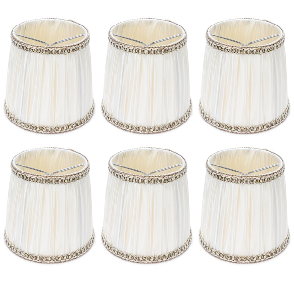 6 Stk Stof Lampeskærm Moderne Lysekrone Bordlampe Cover til E14 Screw Home Accessory