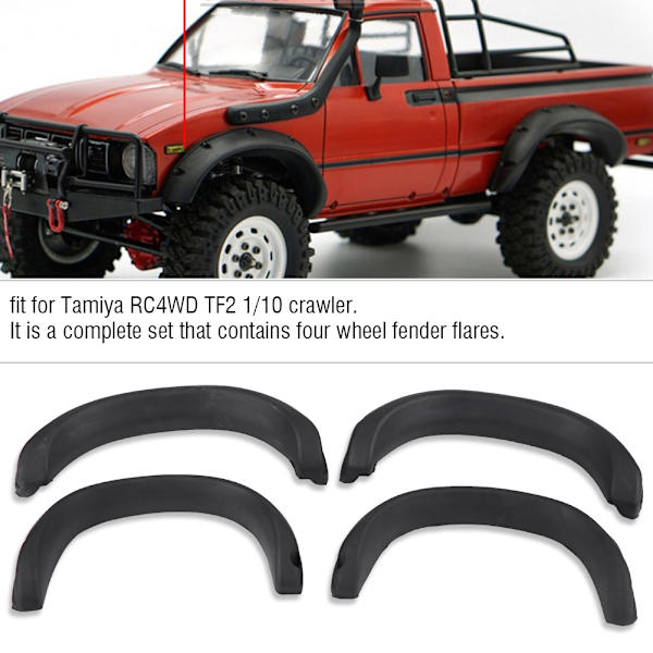 RC Car Gummi Wheels Fender Flares för Tamiya TF2 1/10 Skala Fjärrkontroll Crawler