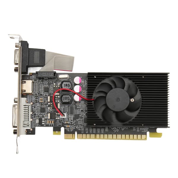 Diskreta Grafikkort 64bit 1GB PCI Express 2.0 X 16 DVI VGA HD Multimedia Interface Utdata Snabb Kylning för Dator