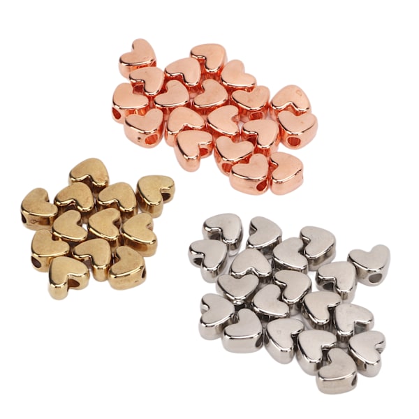 50 stk hjerteperler hjerteformet utsøkte farger blank overflate slitesterk plast bred applikasjon smykkeperler for DIY