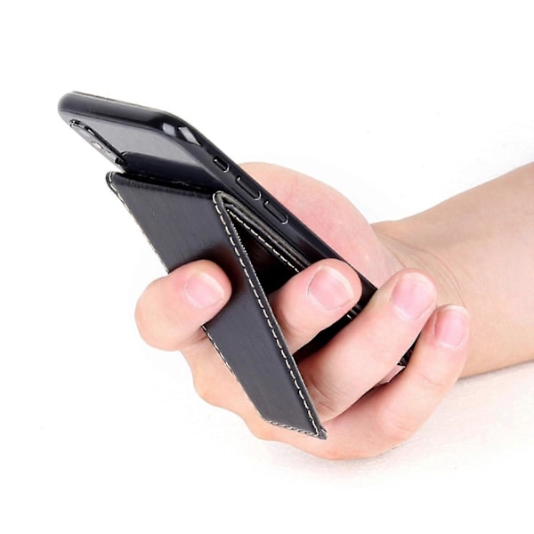 Magnetisk PU Plånboksställ Telefonkortshållare Frigör Händer Vid Matlagning Arbete Spelande För De Flesta Mobiltelefonmodeller_SZXM Gul