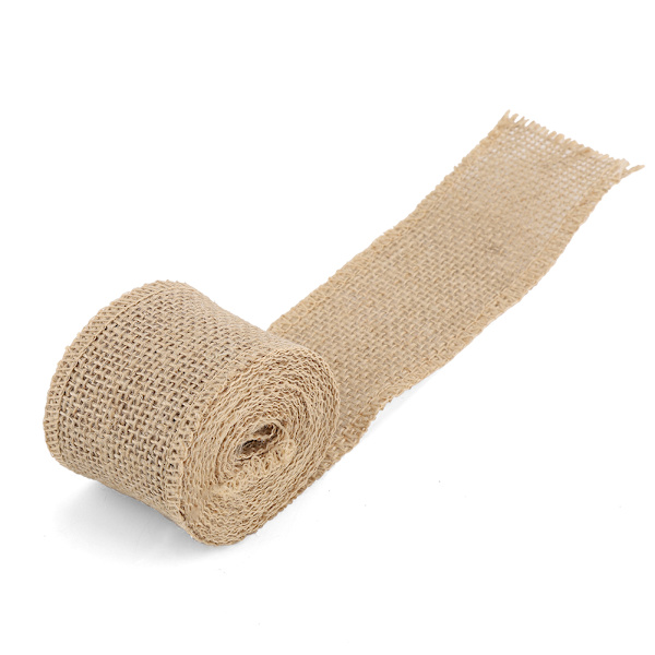 1M/3M/5M Rustik Bryllupsdekor Naturlig Jute Hessian Jutebånd Tape Blondekant