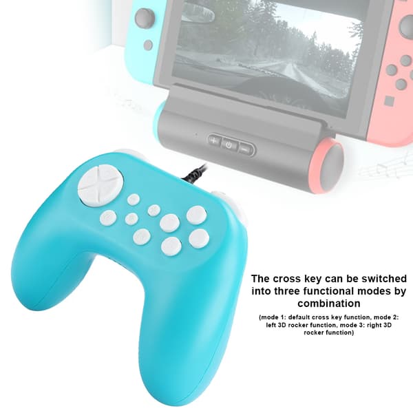 TNS-19075 Spelkonsol Trådbunden Gamepad-kontroll Handgrepp med motor för SwitchGrön