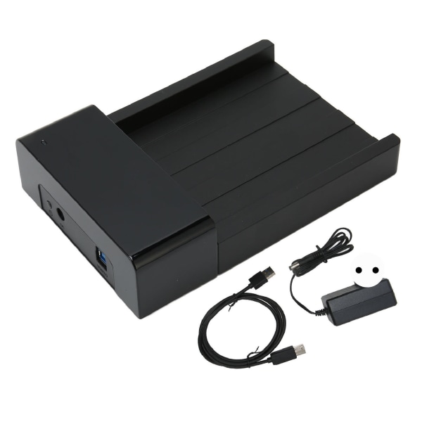 HDD Lay Flat Dockningsstation USB3.0 till SATA 5Gbps Plug and Play hårddiskläsare för 8TB 2.5/3.5in SATA HDD 100‑240V EU-kontakt
