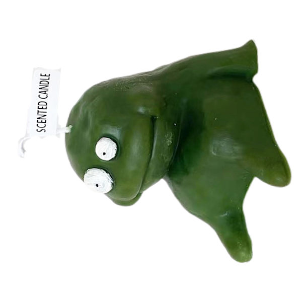 Lermän formad ljus Cartoon doftande ljus Roliga fula söta ljus Souvenirer Fet grön