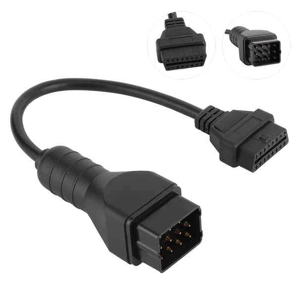 Diagnostisk Kabel OBD2 Stik 12 Pin til 16 Pin Adapter Biltilbehør Forlænger