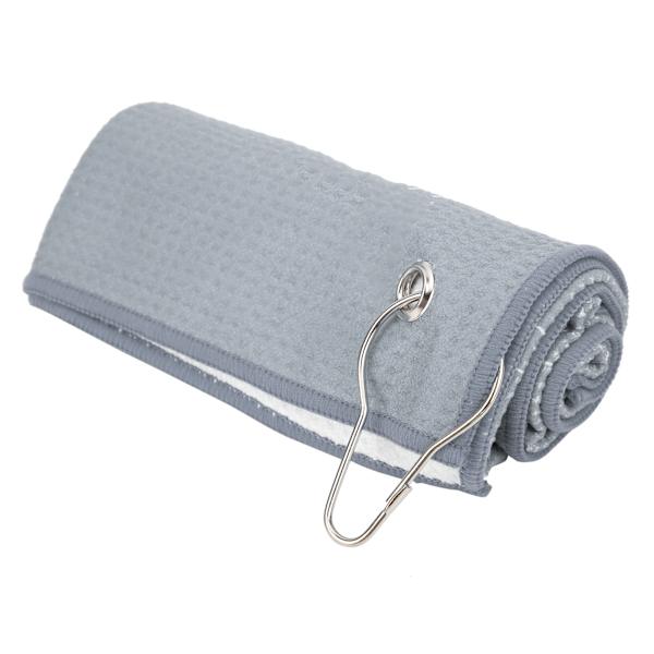 Vaffel mikrofiber golfhåndklær renser køller baller hender rengjøringshåndkle med karabinkrok grå