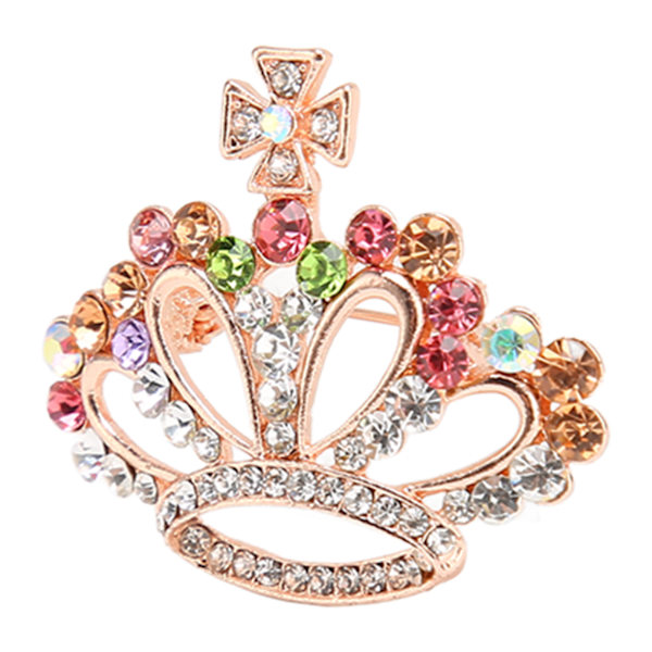 Krystal Rhinestone Krone Broche Pin Farvet Prinsesse Dronning Tiara Krone Brocher til Kvinder Piger Bryllupsfest Fødselsdag